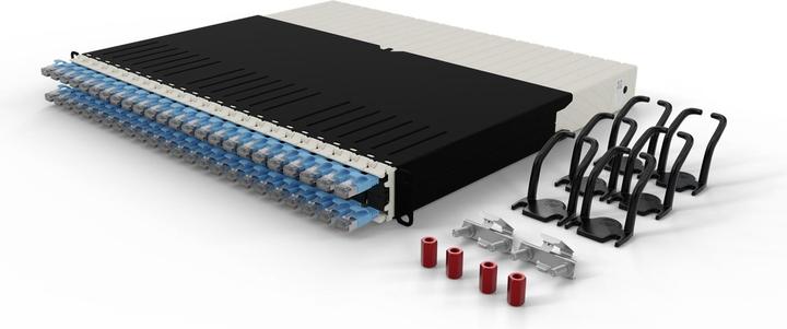 PATCHBOX uno / 8RU / Cat 6A, STP, 0,8 m, blu (STP, CAT6a, 0.80 m)