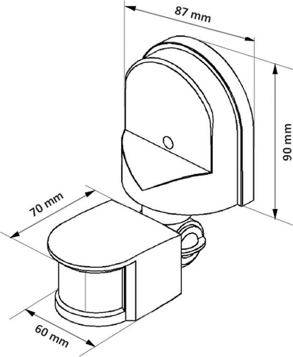 Produktbild Maclean Wandmontierter Bewegungs- und Dämmerungssensor 180° max 1200W grau MCE25 GR