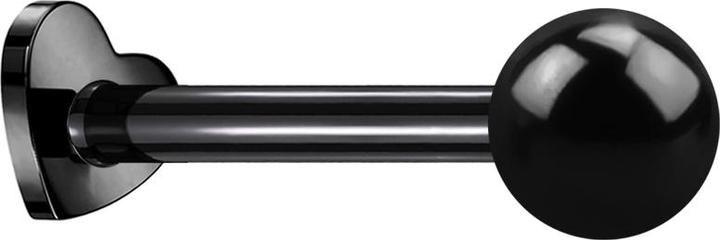 Star Piercing Micro Labret Herz Innengewinde schwarz Kugel schwarz (ohne Messing, Titan G23)