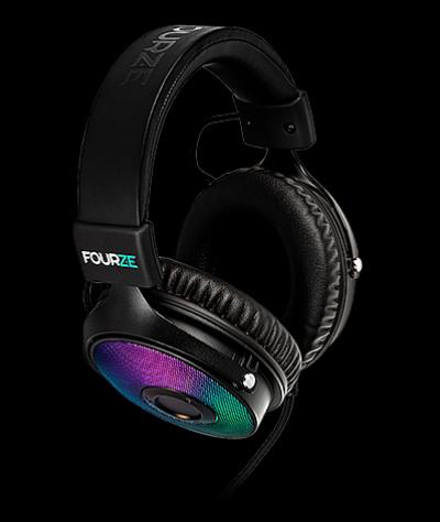 Actual product image Fourze Gaming headset GH350 with RGB lighting, Virtual 7.1 surround sound, USB connection, Black (Cable)