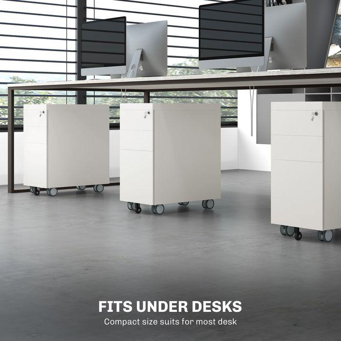 Produktbild Swisshandel24 Aktenschrank, Rollcontainer, verschliessbar, Hängeregister, Stahlgehäuse, 30x50x61 cm, Weiss