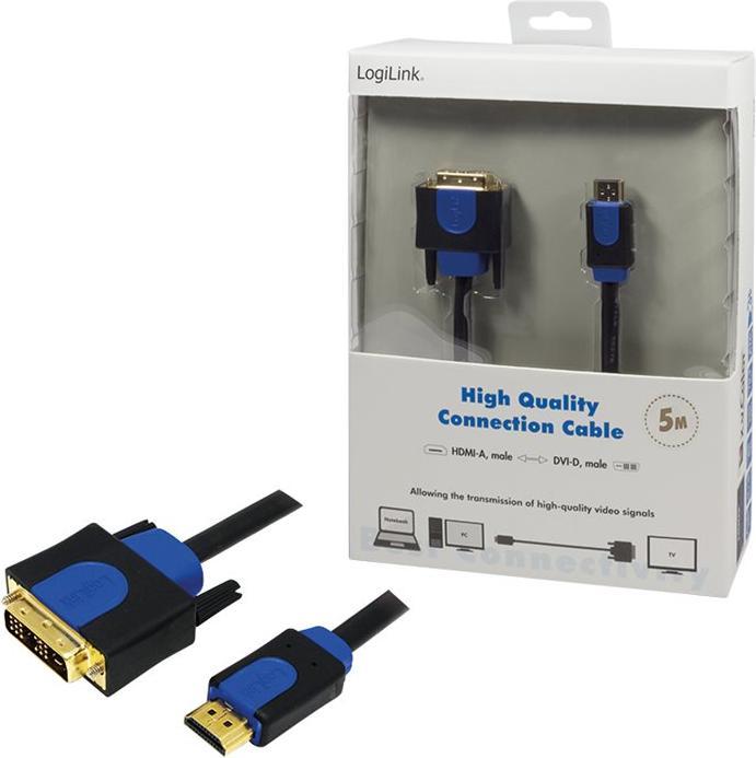 Immagine prodotto LogiLink HDMI (Typ A) — DVI (5 m, DVI, HDMI)