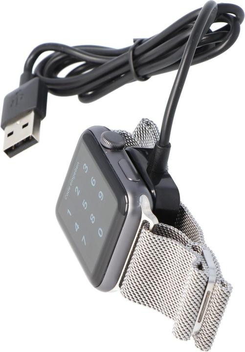 Produktbild AccuCell USB Ladestation passend für Apple Watch Series 1, 2, 3, 4, 5 schwarz