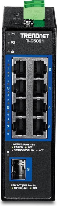 Immagine prodotto Trendnet 9 PORTE INDUSTRIALI 2,5G CON GUIDA DIN (8 Porti)