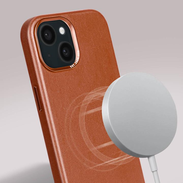 Actual product image Decoded Leather Backcover for iPhone 15 Plus Tan (Apple iPhone 15 Plus)