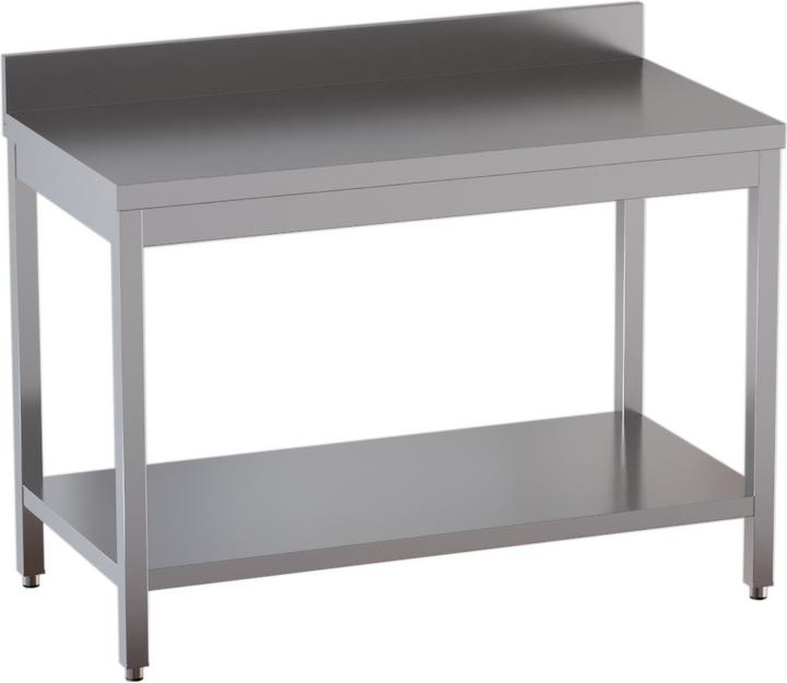 Gastro Hero Table de travail Eco en acier inoxydable avec fond et rebord