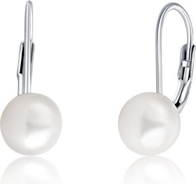 JVD Silver earrings with real pearls SVLE0476XD2P1 - Diameter: 0.7 cm