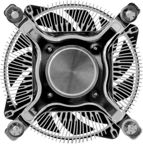 Actual product image Titan CPU copper cooler for Intel, low profile design For socket 1155, 1156 (96 mm)