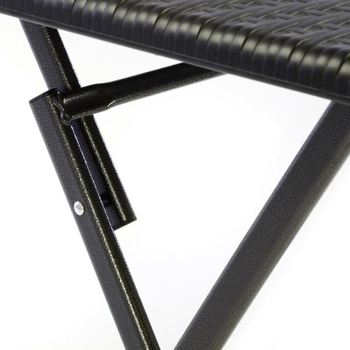 Produktbild VCM Tisch in Rattan-Optik Balkontisch Gartentisch 75 x 61 x 61 cm klappbar schwarz (61 cm)