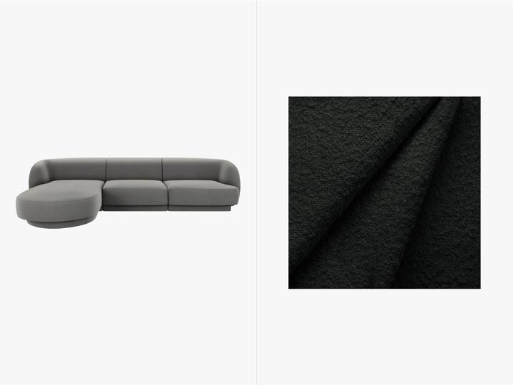 Actual product image Micadoni Boucle Left Corner Sofa, "Miley", 4 Seats, 255x156x70 Made in Europe (Corner sofa)