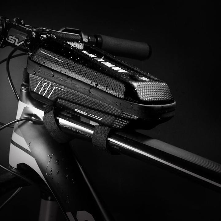 Actual product image Wildman Bicycle accessory traveling bag for bike frame with zipper 1L E5S black (1 l, Frame bag)