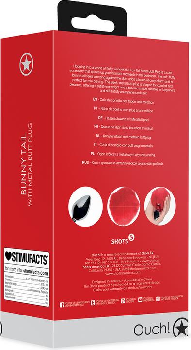 Productafbeelding Ouch! Konijnenstaart met metalen buttplug