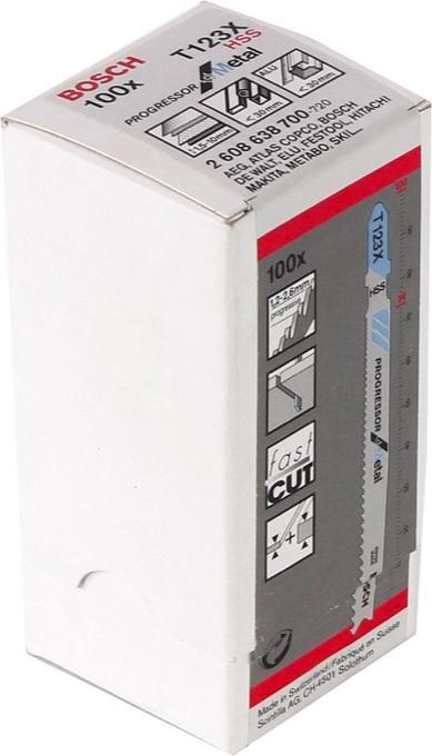 Actual product image Bosch Professional Zubehör PRO Metal thick and thin T123XF jigsaw blade, 100 mm, 100 pcs.