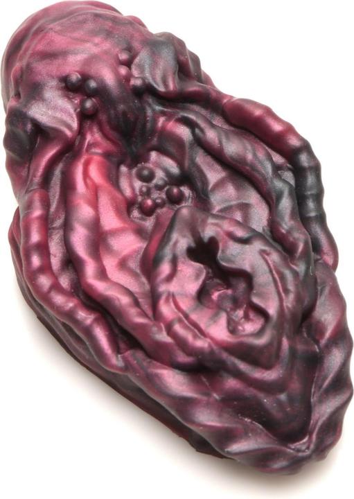 Actual product image Creature Cocks XR Brands - Xeno Pussy Vulva Silicone Grinder - Red & Black