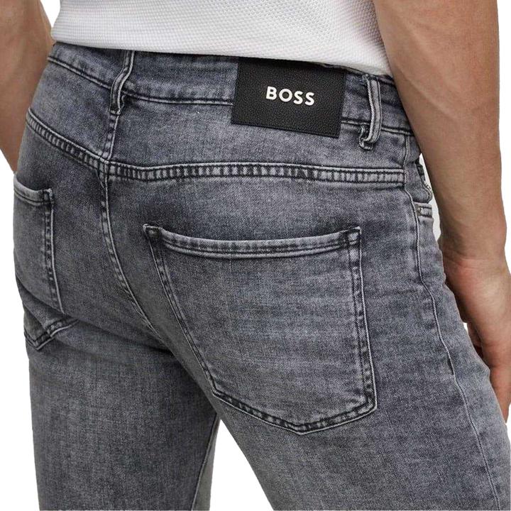 Actual product image BOSS Mens Delaware 3 Leather Patch Jeans (31)