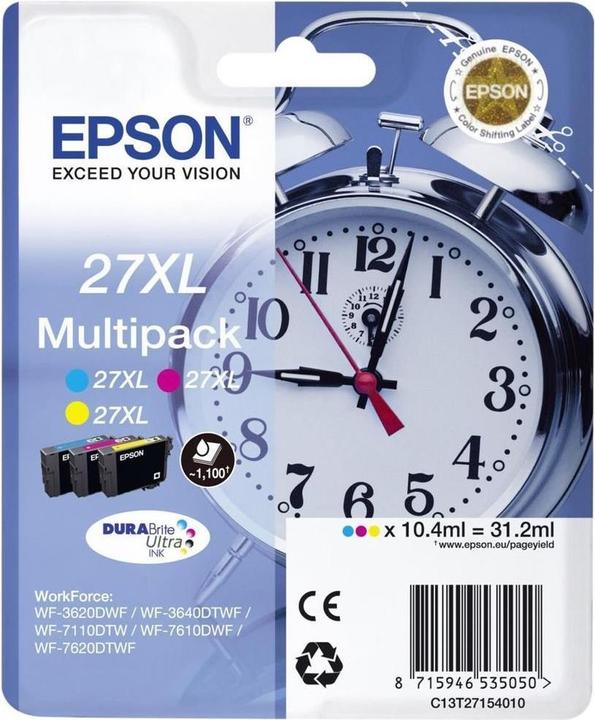 Image du produit Epson 27XL Multipack - 3 ml - XL - jaune, cyan, magenta (M, Y, C)
