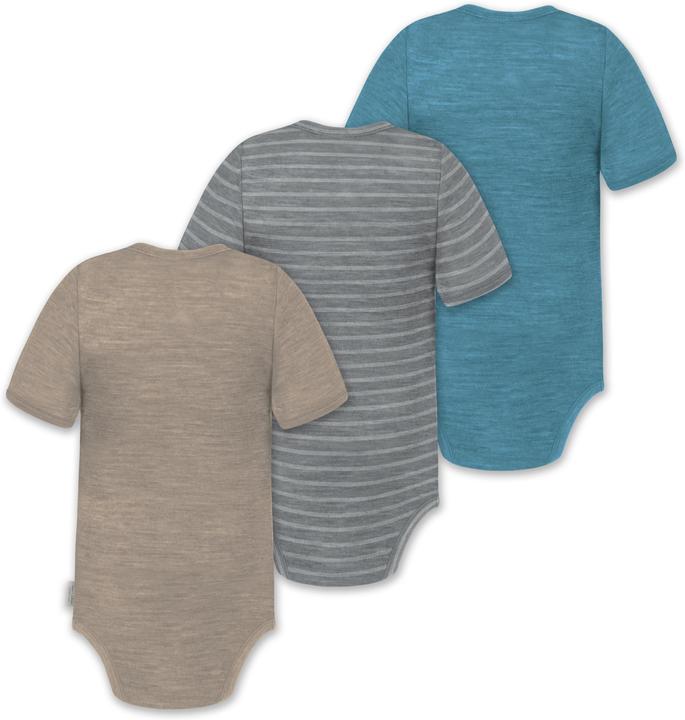 Actual product image Normani Set of 3 baby merino short-sleeved body "Tihoi" - 9319 (56)