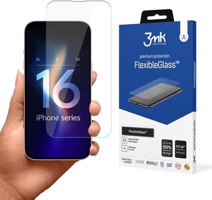 3MK FlexibleGlass iPhone 16 Szkło Hybrydowe (1 Stück, Apple iPhone 16)