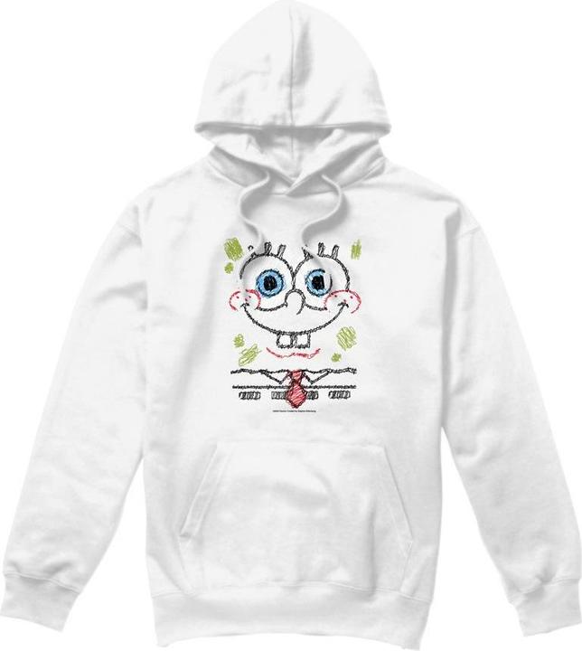 Immagine prodotto Spongebob Squarepants Felpa con Cappuccio Sorriso a Scarabocchio Uomo (L)