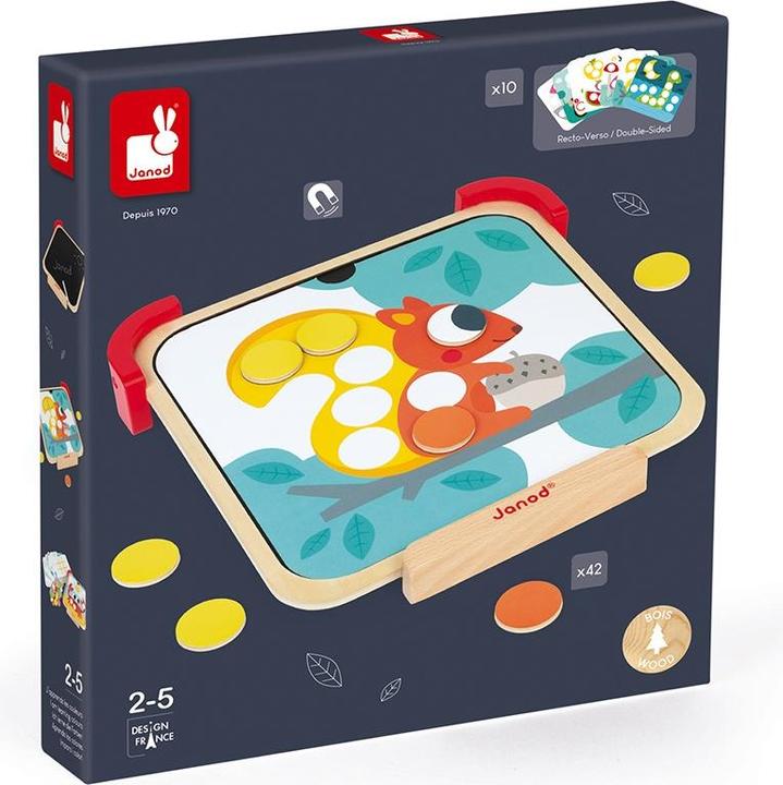 Image du produit Janod Jeu d'aimants couleurs et formes (Anglais, Allemand, Français, Italien)