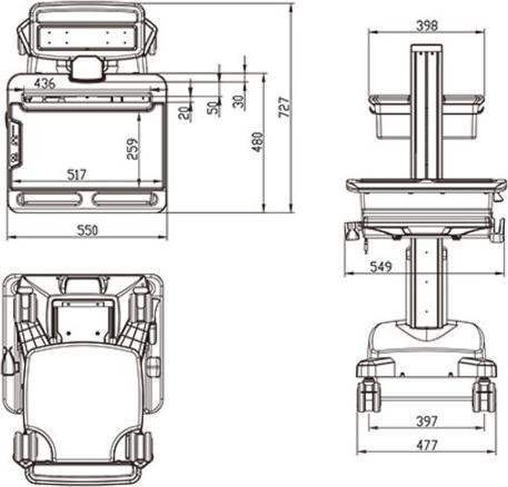 Immagine prodotto Multibrackets Carrello per PC/Laptop Cart NB con batteria