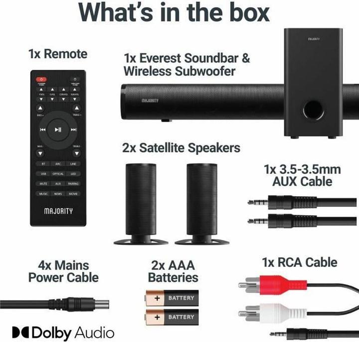 Actual product image Majority Everest 5.1 Dolby Audio Soundbar EU (300 W)