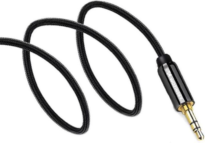 Wozinsky AUX cable angled (male-male) mini jack cable 1.5 m black (1.50 m)