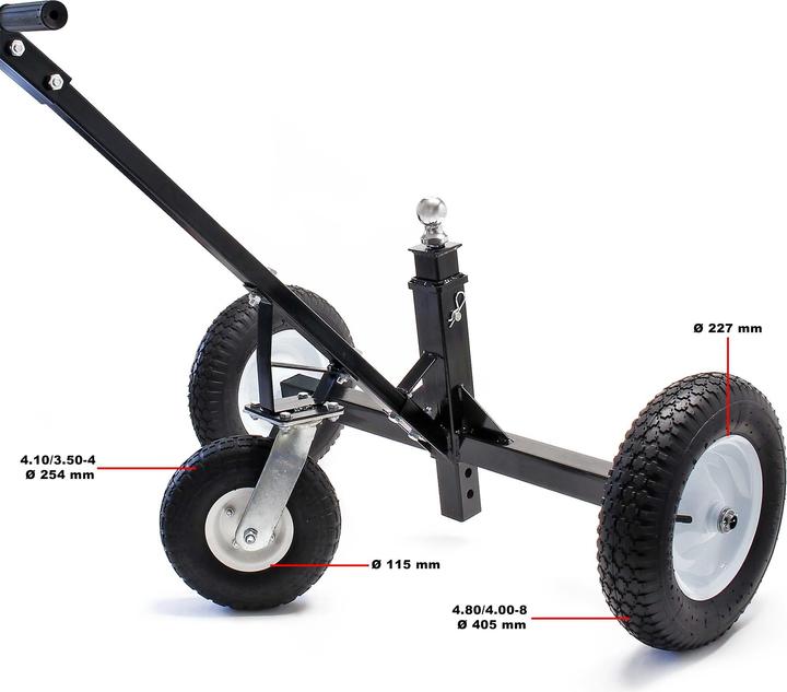 Produktbild Wiltec Rangierhilfe Anhänger 500 kg 50mm Kupplung 3 Räder Wohnwagen Caravan