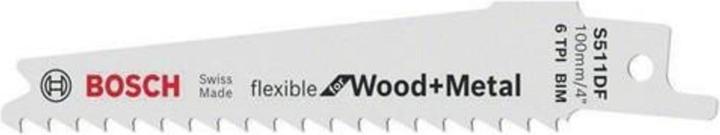 Image du produit Bosch Professional Zubehör Lame de scie sabre S 511 DF, Flexible for Wood and Metal, pack de 5