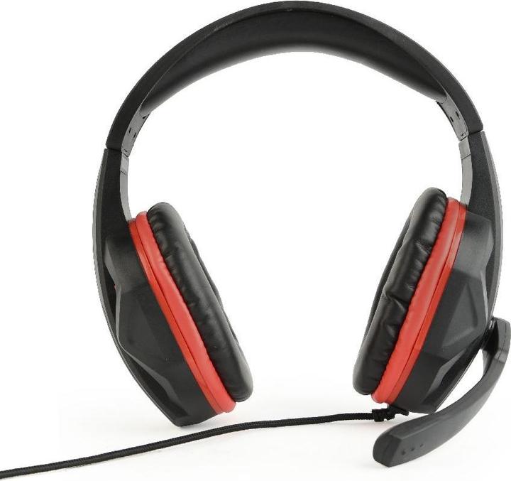 Actual product image Gembird GHS-03 Gaming headset with volume control, matte black/red (Cable)