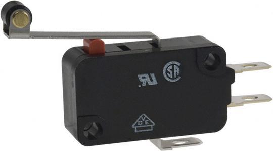 Image du produit Omron Industrial Automation Microrupteur, VX, 5A, 1 contact inverseur, 0.49N, actionneur à levier à galet