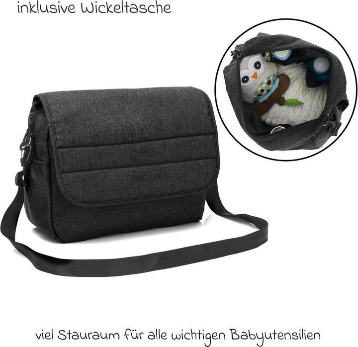 Actual product image Fillikid Kinderwagen 3 in 1 3-1 Kombi-Kinderwagen-Set Fill Jaguar mit