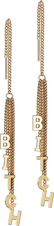 Star Piercing Ohrstecker rosegold freifallende Kette Buchstabenbaum Bitch (Chirurgenstahl 316L, ohne Messing)