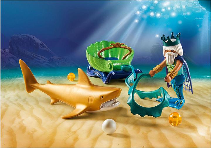 Immagine prodotto Playmobil Re del mare con il trasporto degli squali (70097)