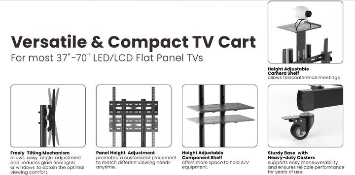 Image du produit equip Multifunktions LCD-TV Wagen (À CRISTAUX LIQUIDES, 70", 50 kg)