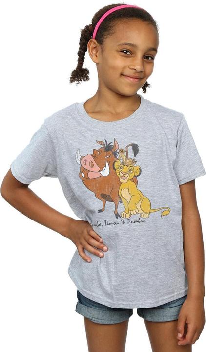 Immagine prodotto Disney The Lion King Classic Simba, Timon And Pumbaa Maglietta Ragazze (140, 146)