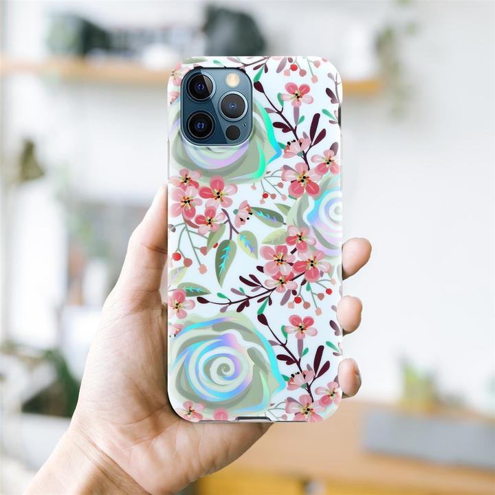 Produktbild Cadorabo IMD TPU Bunte Blumen & Blätter Cover (Apple iPhone 12 Pro Max)