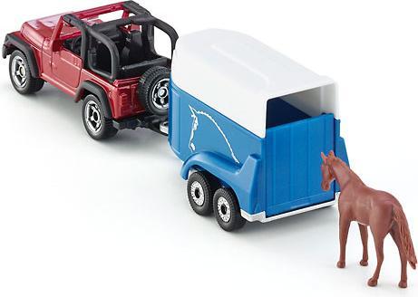 Produktbild Siku 1651 PKW mit Pferdeanhänger