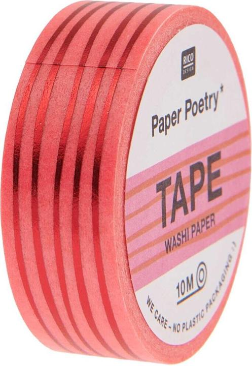 Rico Design Tape Lines,Neon Pink/Red.302005