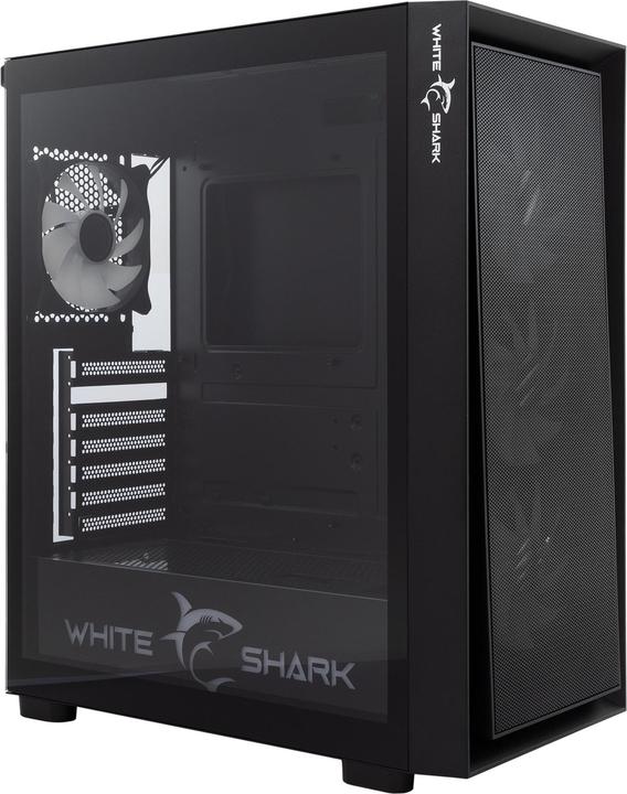 Actual product image White Shark Shark GCC-2401 Warhead-3 Black 4 Fans 12cm RGB (ITX, ATX, E-ATX)
