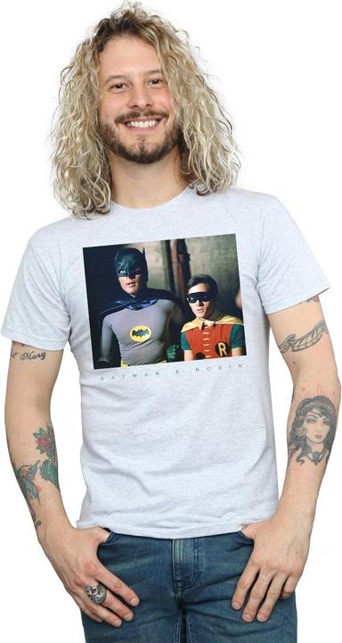 Actual product image Mens Batman TV Series Dynamic Duo Photograph T-Shirt (4XL)