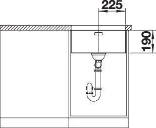 Actual product image Blanco Andano 450-U (Undermount sink, 45 cm, 49 cm)