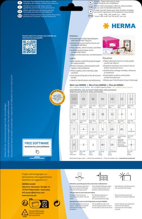 Produktbild HERMA Inkjet Etiketten A4