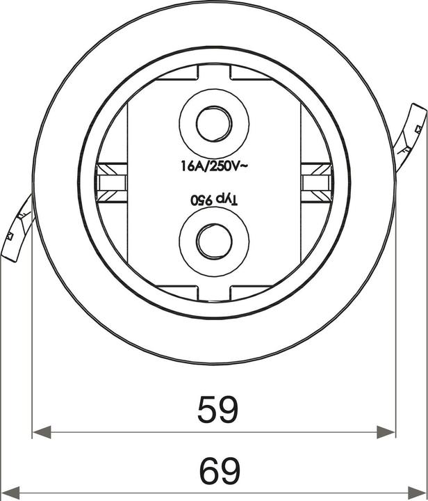 Produktbild Evoline One Einbau Steckdose mit Drehdeckel ø 59 mm 230V,Edelstahl schwarz