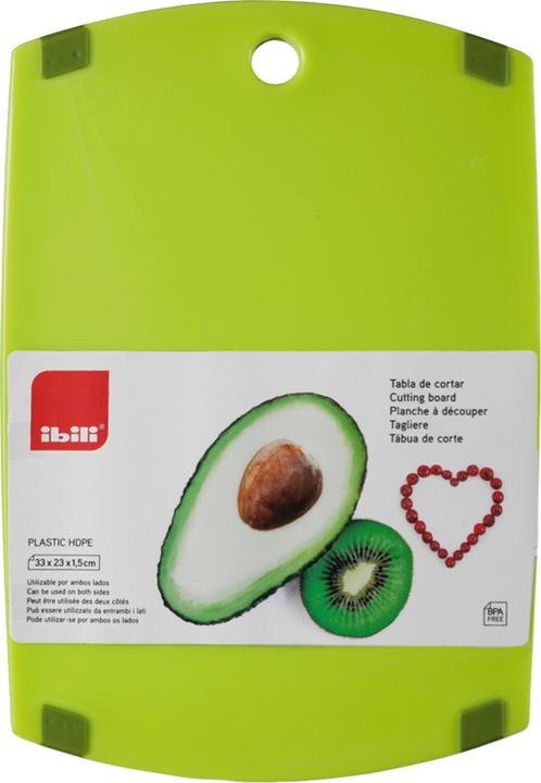 Image du produit Ibili Planche à découper pour légumes verte 33 x 23 x 1,5 cm Idéale pour couper et hacher les légumes