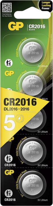 Image du produit GP Batteries Pile au lithium (5 pcs, CR2016, 90 mAh)
