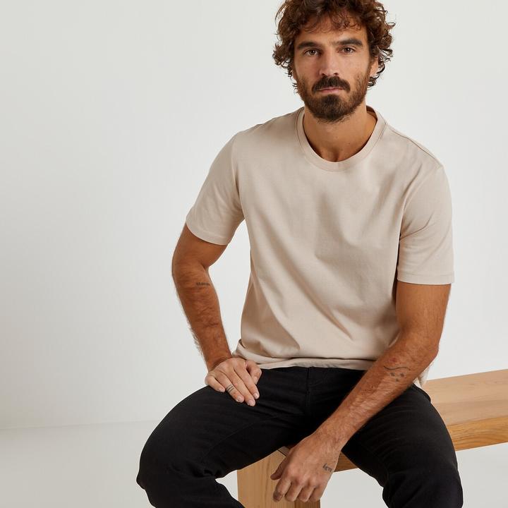 Image du produit La Redoute Collections T-shirt à encolure ronde et manches courtes (M)
