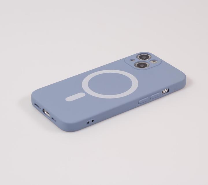 Produktbild PhoneLook Hülle Soft-Shell silikon cover mit MagSafe und Kameraschutz grau (Apple iPhone 15)