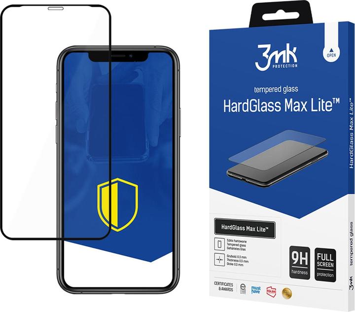Image du produit 3MK HardGlass Max Lite for iPhone Xr / 11 black frame (1 pièce(s), Apple iPhone XR)