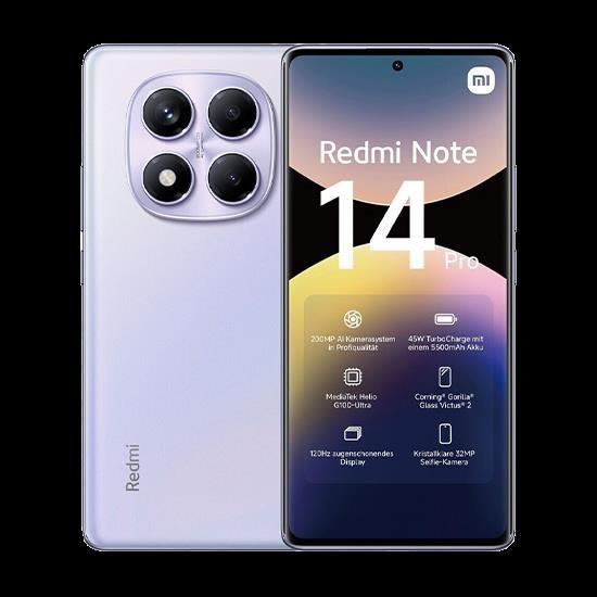 Actual product image Xiaomi Redmi Note 14 Pro (512 GB, Aurora Purple, 6.67", Dual SIM, 200 Mpx, 4G)
